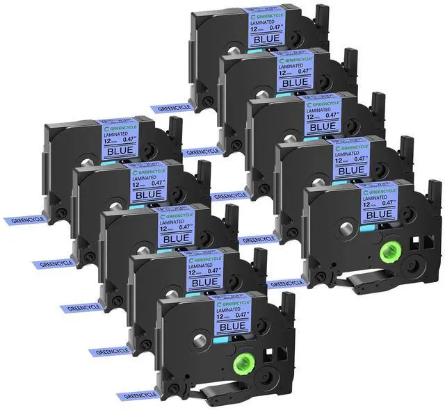 Main image of GREENCYCLE TZe-531 12mm 0.47 Laminated Blue Tape Compatible for Brother P-Touch Black on Blue TZ-531 TZe531 1/2 inch TZe TZ Tape for Ptouch PT-D210 D220 H110 H100, 10 Pack