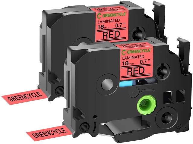 Main image of GREENCYCLE TZe-441 18mm 0.7 Laminated Red Tape Compatible for Brother P-Touch Black on Red TZ-441 TZe441 3/4 inch TZe TZ Tape for Ptouch PTD410 PTD400 PTD610BT PTD600, 2 Pack