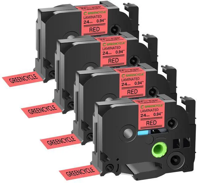 Main image of GREENCYCLE TZe-451 24mm 0.94 Laminated Red Tape Compatible for Brother P-Touch Black on Red TZ-451 TZe451 1 inch TZe TZ Tape for Ptouch PT-D600 PT-D610BT PT-P700 PT-P710BT, 4 Pack