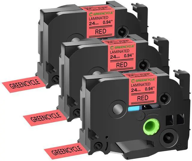 Main image of GREENCYCLE TZe-451 24mm 0.94 Laminated Red Tape Compatible for Brother P-Touch Black on Red TZ-451 TZe451 1 inch TZe TZ Tape for Ptouch PT-D600 PT-D610BT PT-P700 PT-P710BT, 3 Pack