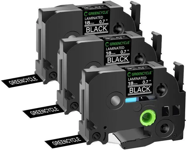 Main image of GREENCYCLE TZe-345 18mm 0.7 Laminated Black Tape Compatible for Brother P-Touch White on Black TZ-345 TZe345 3/4 inch TZe TZ Tape for Ptouch PTD410 PTD400 PTD610BT PTD600, 3 Pack