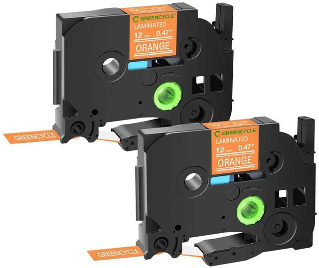 Main image of GREENCYCLE TZe-635 12mm 0.47 Laminated Orange Tape Compatible for Brother P-Touch White on Orange TZ-635 TZe635 1/2 inch TZe TZ Tape for Ptouch PT-D210 D220 H110 H100, 2 Pack