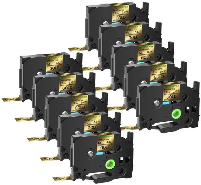 Main image of GREENCYCLE TZe-831 12mm 0.47 Laminated Gold Tape Compatible for Brother P-Touch Black on Gold TZ-831 TZe831 1/2 inch TZe TZ Tape for Ptouch PT-D210 D220 H110 H100, 20 Pack