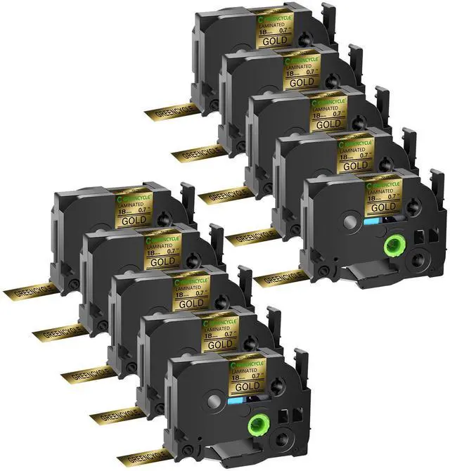 Main image of GREENCYCLE TZe-841 18mm 0.7 Laminated Gold Tape Compatible for Brother P-Touch Black on Gold TZ-841 TZe841 3/4 inch TZe TZ Tape for Ptouch PTD410 PTD400 PTD610BT PTD600, 20 Pack