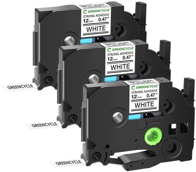 Main image of GREENCYCLE Extra Strength TZe-S231 12mm 0.47 Laminated White Tape Compatible for Brother P-Touch Black on White TZ-S231 TZeS231 1/2 inch TZe TZ Tape for Ptouch PT-D210 D220 H110 H100, 3 Pack