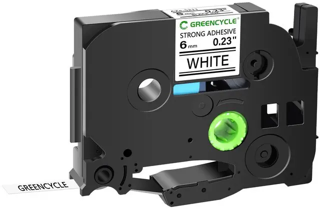 Main image of GREENCYCLE Extra Strength TZe-S211 6mm 0.23 Laminated White Tape Compatible for Brother P-Touch Black on White TZ-S211 TZeS211 1/4 inch TZe TZ Tape for Ptouch PT-D210 D220 H110 H100