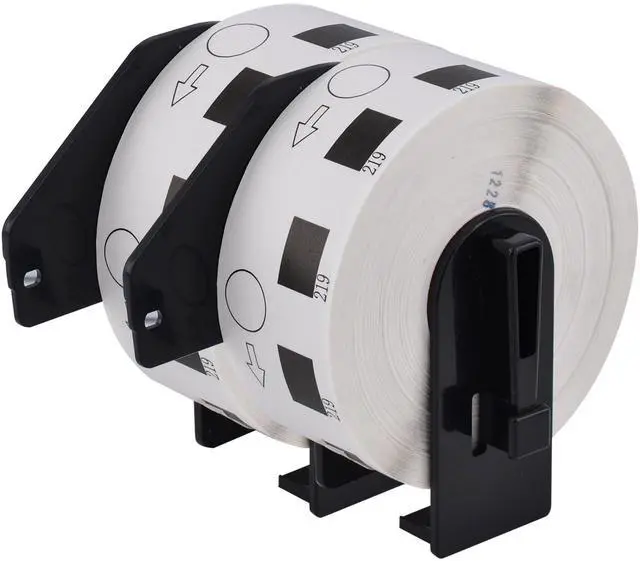 Main image of GREENCYCLE 2 Roll DK-1219 DK1219 Die-Cut Round Paper Labels Diameter 1/2" (0.47" Dia) Compatible for Brother QL Label Printers, 1200 Labels/Roll,with Cartridge Frames