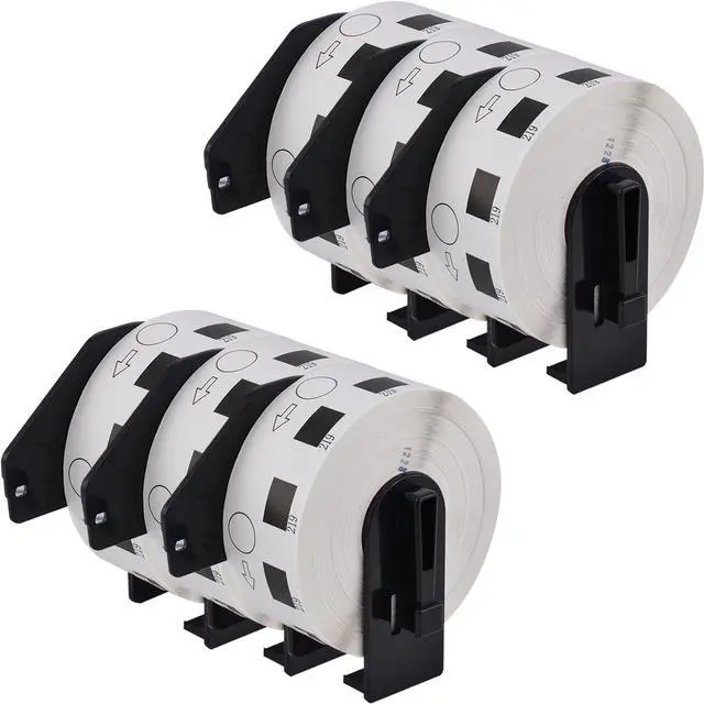 Main image of GREENCYCLE 6 Roll DK-1219 DK1219 Die-Cut Round Paper Labels Diameter 1/2" (0.47" Dia) Compatible for Brother QL Label Printers, 1200 Labels/Roll,with Cartridge Frames