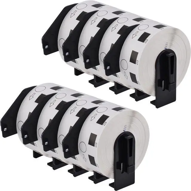 Main image of GREENCYCLE 8 Roll DK-1219 DK1219 Die-Cut Round Paper Labels Diameter 1/2" (0.47" Dia) Compatible for Brother QL Label Printers, 1200 Labels/Roll,with Cartridge Frames