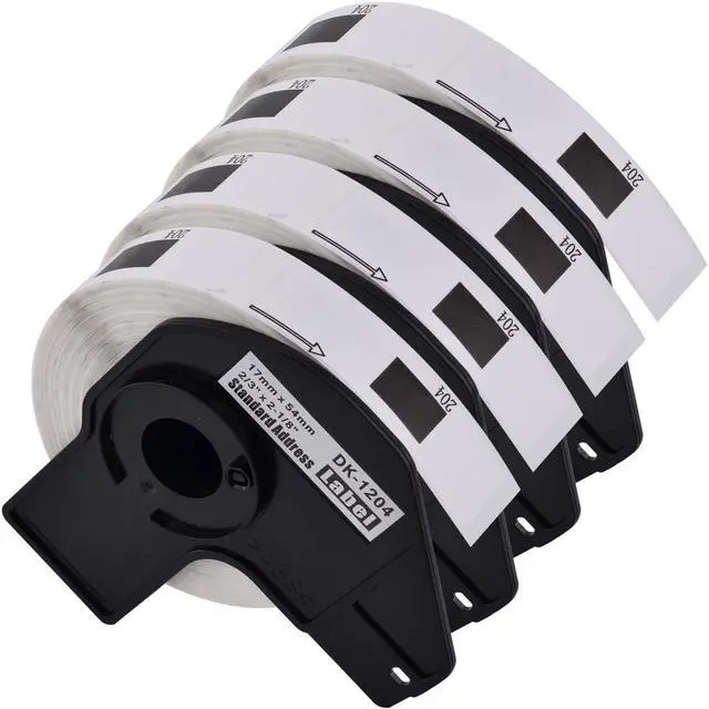 Main image of GREENCYCLE 4 Roll DK-1204 DK1204 Die-Cut Multipurpose Paper Labels 2/3" x 2-1/8" (0.66 in X 2.1 in) Compatible for Brother QL-1050 QL-1060N QL-1100 QL-1110NWB, 400 Labels/Roll,with Cartridge Frame