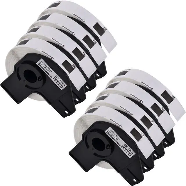 Main image of GREENCYCLE 8 Roll DK-1204 DK1204 Die-Cut Multipurpose Paper Labels 2/3" x 2-1/8" (0.66 in X 2.1 in) Compatible for Brother QL-1050 QL-1060N QL-1100 QL-1110NWB, 400 Labels/Roll,with Cartridge Frame