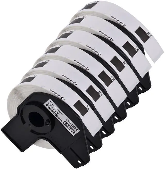 Main image of GREENCYCLE 6 Roll DK-1204 DK1204 Die-Cut Multipurpose Paper Labels 2/3" x 2-1/8" (0.66 in X 2.1 in) Compatible for Brother QL-1050 QL-1060N QL-1100 QL-1110NWB, 400 Labels/Roll,with Cartridge Frame