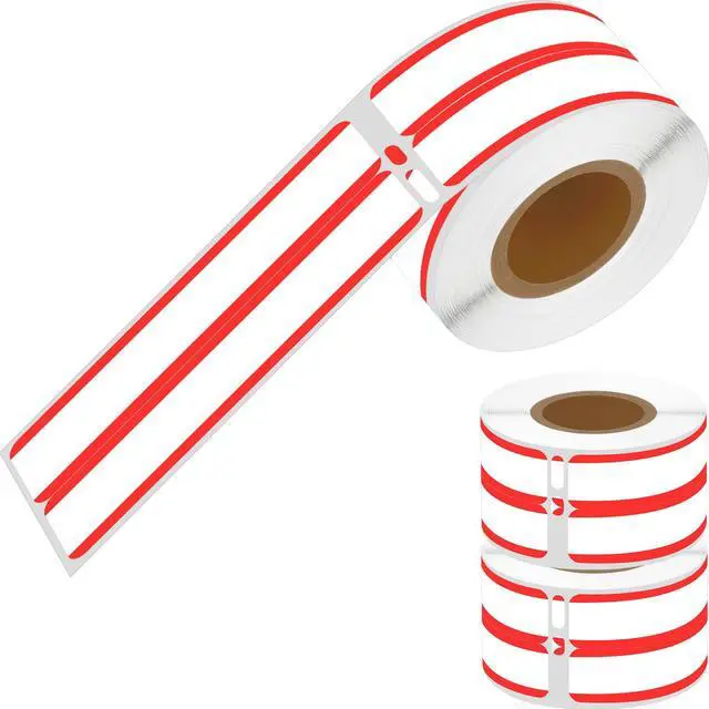 Main image of GREENCYCLE 3 Rolls Compatible for Dymo LW 30276 White w/Red Stripe 2-Up File Folder Labels 9/16" x 3-7/16" 14mm x 87mm for LabelWriter 450,450 Turbo,450 Duo,4XL, 260 Labels/Roll, NOT FIT 550 & 5XL