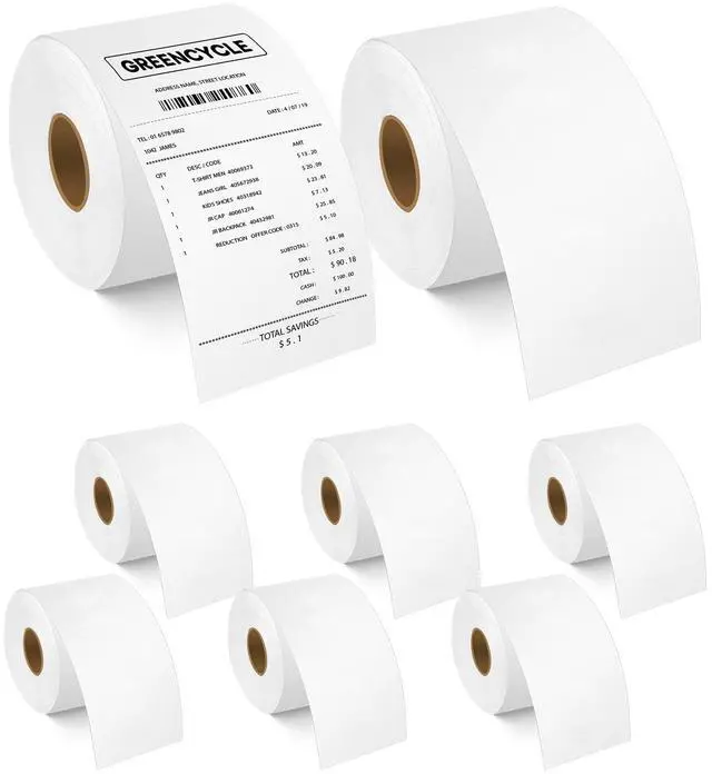 Main image of GREENCYCLE 8 Roll Replacement 30270 2-1/4'' 57mm x 249' 76m White Continuous Receipt Labels ROS Paper Direct Thermal Tape Compatible for Dymo 450 Twin Turbo CoStar Zebra GX430T, NOT FIT 550 & 5XL