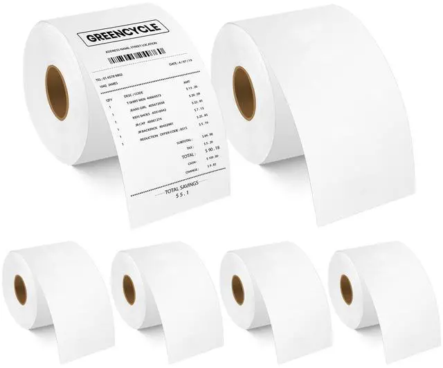 Main image of GREENCYCLE 6 Roll Replacement 30270 2-1/4'' 57mm x 249' 76m White Continuous Receipt Labels ROS Paper Direct Thermal Tape Compatible for Dymo 450 Twin Turbo CoStar Zebra GX430T, NOT FIT 550 & 5XL