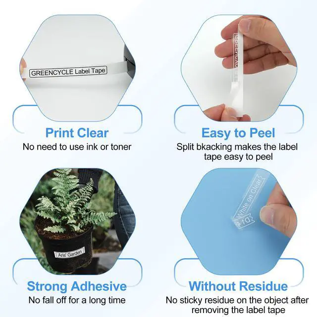 Alt view image 4 of 7 - GREENCYCLE 30 Pack Compatible for DYMO D1 Label Maker Refill 45013 S0720530 Black on White, 1/2 Inch x 23 Ft for DYMO LabelManager 160 280 210D 360D 420P Wireless PnP 220P 260P 500TS 450DUO