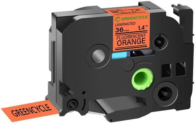 Main image of GREENCYCLE Compatible for Brother P-Touch Label Tape TZe-B61 36mm 1.4" Laminated Fluorescent Orange TZeB51 TZ-B61 TZe TZ 1-1/2 inch Black on Orange Label Tape, 1 Pack