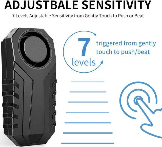 Alt view image 4 of 7 - GREENCYCLE Wireless Bike Alarm with Remote, Anti-Theft Bicycle Motorcycle Alarm Wireless Security Vibration Motion Sensor Alarm, IP55 Waterproof Super Loud 113dB Alarm