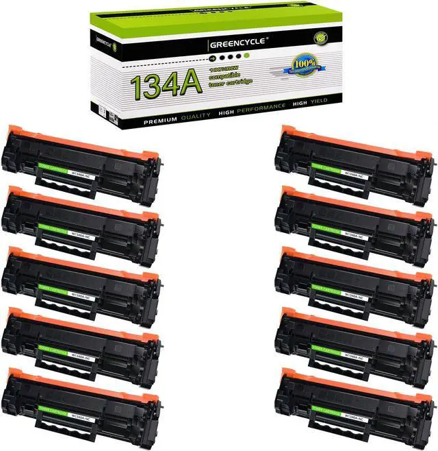 Main image of GREENCYCLE 10PK Black Toner Cartridge Replacement Compatible for HP 134A W1340A (No Chip) Laser Jet M209dw MFP M234dw M234sdn Printer