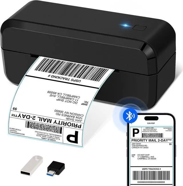 Main image of GREENCYCLE Bluetooth Thermal Shipping Label Printer, 4x6 Shipping Label Printer, Wireless Desktop Label Printer