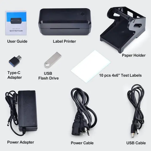 Alt view image 7 of 7 - GREENCYCLE Bluetooth Thermal Shipping Label Printer, 4x6 Shipping Label Printer, Wireless Desktop Label Printer