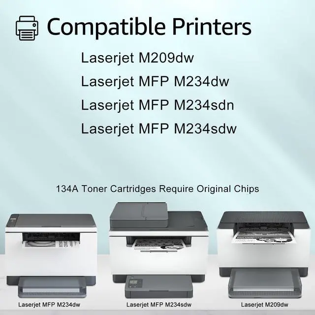 Alt view image 2 of 7 - GREENCYCLE 10PK Black Toner Cartridge Replacement Compatible for HP 134A W1340A (No Chip) Laser Jet M209dw MFP M234dw M234sdn Printer