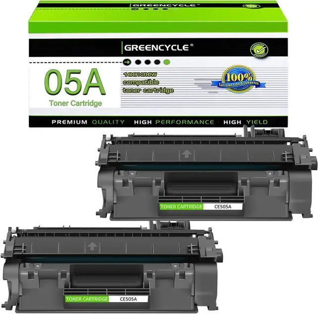 Main image of GREENCYCLE High-yield Compatible Toner Cartridge Replacement for HP 05A CE505A work with Laser Jet P2030 P2035 P2035N P2050 P2055 P2055d P2055dn P2055x Printer (Black, 2-Pack)