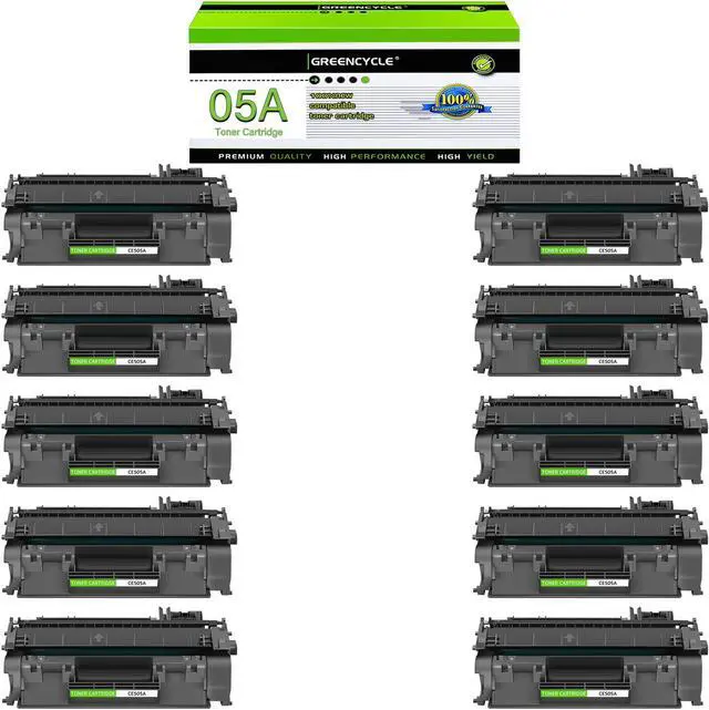 Main image of GREENCYCLE High-yield Compatible Toner Cartridge Replacement for HP 05A CE505A work with Laser Jet P2030 P2035 P2035N P2050 P2055 P2055d P2055dn P2055x Printer (Black, 10-Pack)