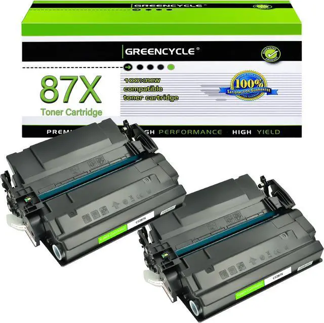 Main image of GREENCYCLE High-yield Compatible Toner Cartridge Replacement for HP 87X CF287X 87A CF287A work with Laser Jet Enterprise M506 M506dn M506n M506x Pro M501 M501dn M527dn Series Printers (Black, 2-Pack)