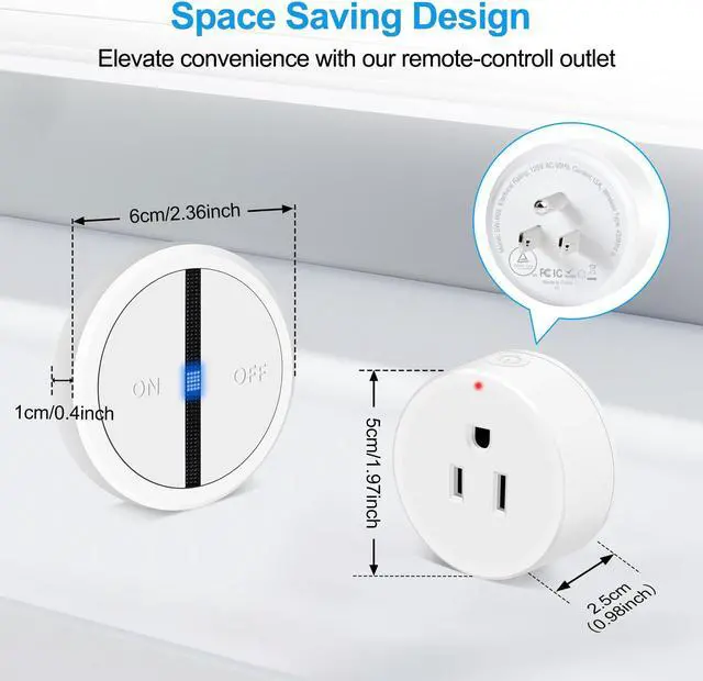 Alt view image 6 of 7 - Garbage Disposal Wireless Switch Kit, Greencycle Portable Remote Control Outlet,Garbage Disposal Switch with Magnetic, Remote Control Outlet,No Drilling On Sink,15A 4000V Anti-Surge 500 Feet RF Range
