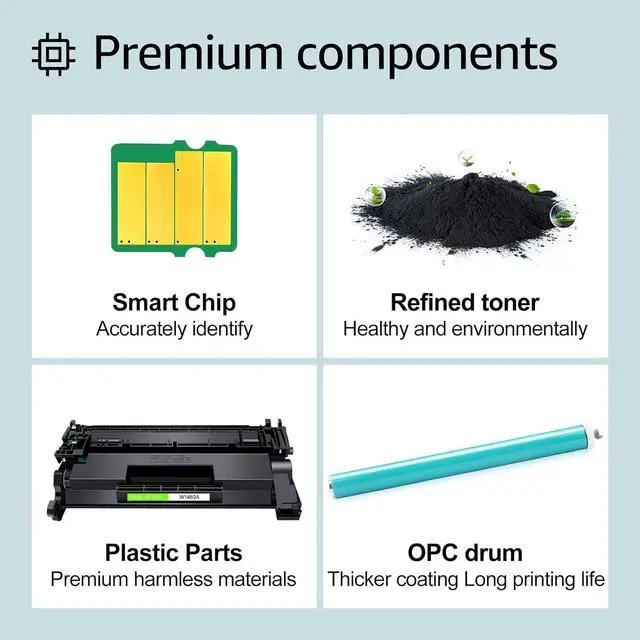 Alt view image 4 of 7 - Greencycle W1480A Toner Cartridge With CHIP Compatible Replacement for Hp 148A Black Cartridge Laser jet Pro 4001dw 4001dn 4001n MFP 4101fdw 4101fdn(2Pk,with chip)