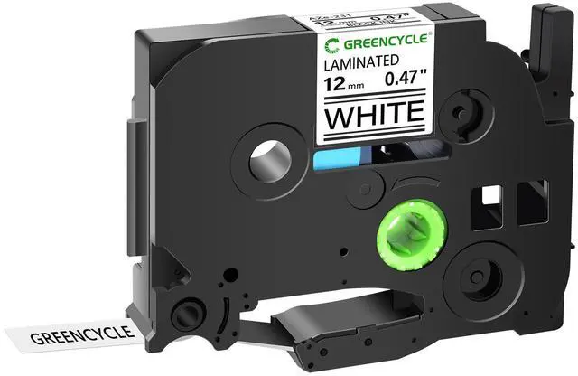 Main image of GREENCYCLE 1 Pack 12mm 0.47'' Laminated White Tape Compatible for Ptouch TZe-231 TZ-231 AZe-231 Label Maker Tape TZe231 TZ231 1/2'' TZe TZ Tape for Ptouch PT-H110 H100 D200 D210 D400 D600