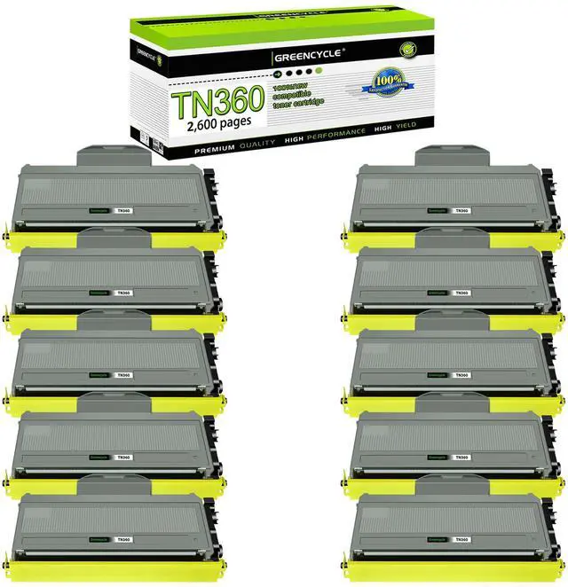 Main image of greencycle High Yield Toner Cartridge Compatible with Brother TN360 TN330 TN-360 TN-330 Work with HL-2140 HL-2170W MFC-7840W MFC-7340 MFC-7440N DCP-7030 DCP-7040 Printer (Black 10 Pack)