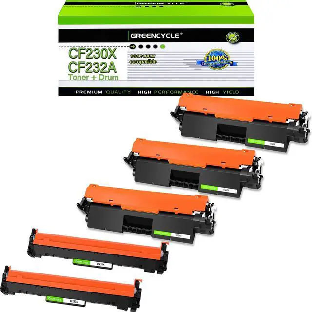 Main image of GREENCYCLE Compatible Toner Cartridge & Drum Replacement for HP CF230X Toner & CF232A Drum Cartridge Use for Laser jet Pro MFP M227fdw M227fdn M227sdn M203dn M203dw M203d(30X 3Toner + 32A 2Drum)