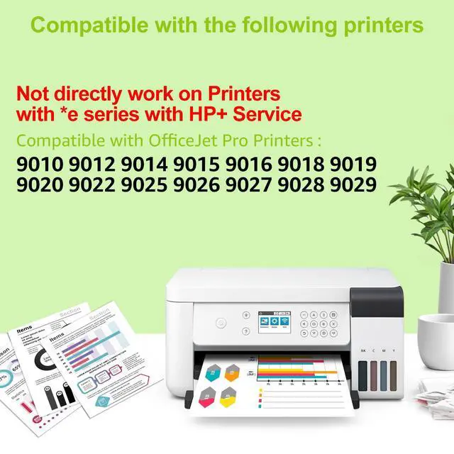 Alt view image 3 of 7 - greencycle 962XL ink cartridges Compatible for HP 962XL Ink Cartriges Black/Cyan/Magenta/Yellow 5 Pack Compatible with HP Office Jet Pro 9010 9012 9014 9015 9016 9018 9019 9020 9022 9025 9026 9027