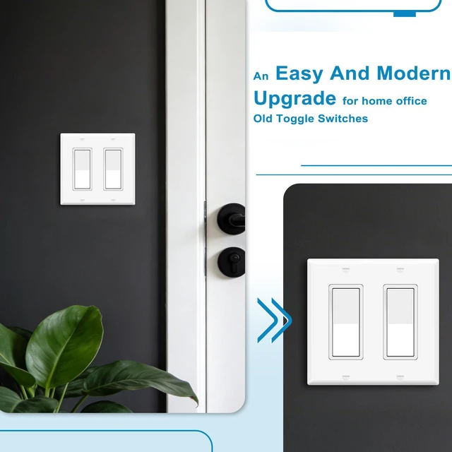 Alt view image 7 of 7 - Greencycle 2PK Single Pole Rocker Light Switch,Paddle Light Switch 15 Amp,Sp Switches White,120V-277V AC,On/Off Wall Switches, Residential/Commercial Grade,Home & Office,UL/CUL 4pcs