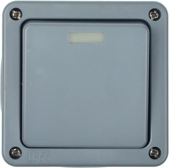 Alt view image 3 of 6 - GREENCYCLE 1PK IP66 Waterproof Switch, SPDT(Single Pole Double Throw) Switch, 2 Way Single Light Switch for Outdoor Garden, Weatherproof (1Gang 10A Grey)