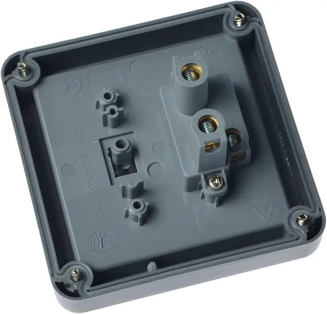 Alt view image 4 of 6 - GREENCYCLE 1PK IP66 Waterproof Switch, SPDT(Single Pole Double Throw) Switch, 2 Way Single Light Switch for Outdoor Garden, Weatherproof (1Gang 10A Grey)