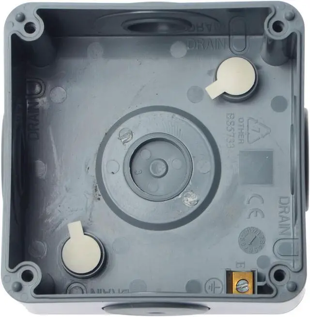 Alt view image 5 of 6 - GREENCYCLE 1PK IP66 Waterproof Switch, SPDT(Single Pole Double Throw) Switch, 2 Way Single Light Switch for Outdoor Garden, Weatherproof (1Gang 10A Grey)