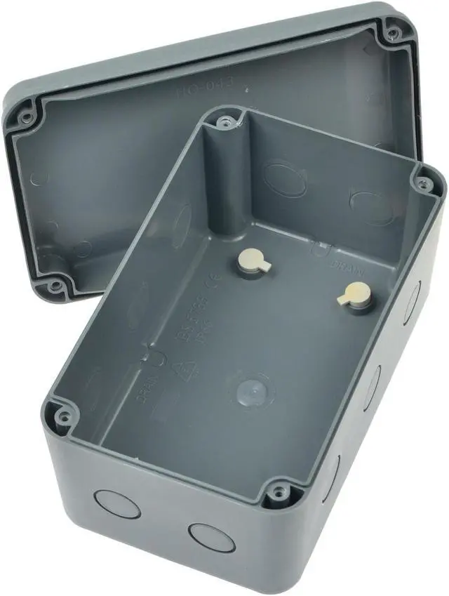 Alt view image 3 of 6 - GREENCYCLE 1PK Junction Box ABS Plastic Dustproof IP66 Waterproof External Universal Electrical Project Enclosure Grey 7 1/8" x 4 1/2 "x 4" inch(181x111x100 mm) fit 20mm Cable Gland for Outdo