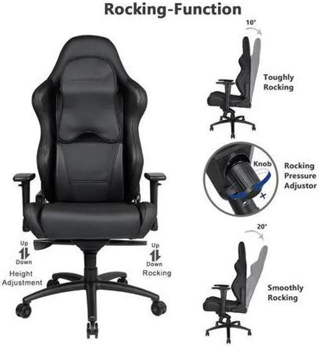 Alt view image 4 of 8 - Anda Seat Dark Wizard Premium Gaming Chair With Lumbar Support and Headrest (Black) AD4XL-WIZARD-B-PV/C