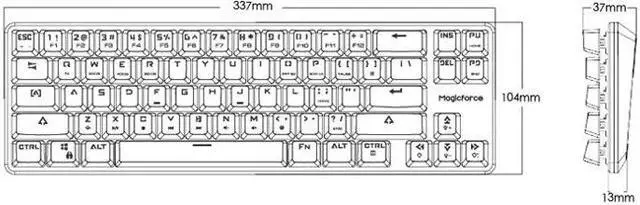 Alt view image 6 of 7 - Magicforce Smart 68 Keys Non-Backlit USB Mechanical Gaming Keyboard