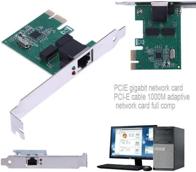 Alt view image 2 of 6 - PCI Express PCI-E Network Controller Card 10/100/1000Mbps Ethernet PCIe RJ45 Lan Card Adapter Converter Networking Cards