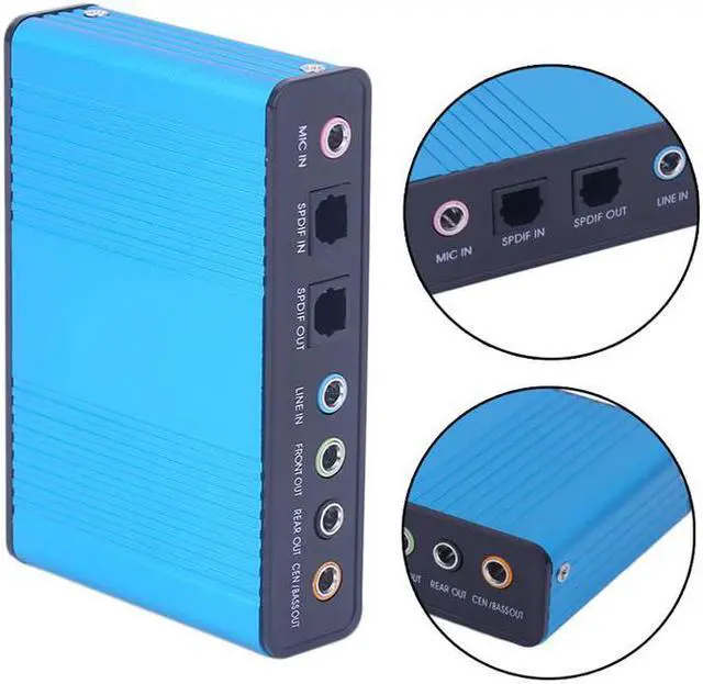 Alt view image 6 of 6 - Black External Sound Card USB 6 Channel 5.1 / 7.1 Surround Adapter Audio USB 2.0 Optical Sound Card Adapter for PC Laptop Desktop