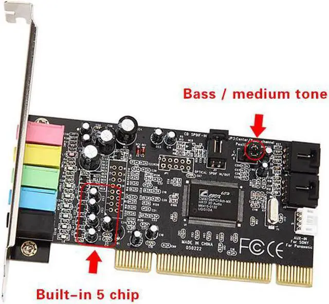 Alt view image 3 of 6 - Black 1Pc PCI Express x1 PCI-E 5.1ch CMI8738 Chipset Audio Digital Sound Card EM88