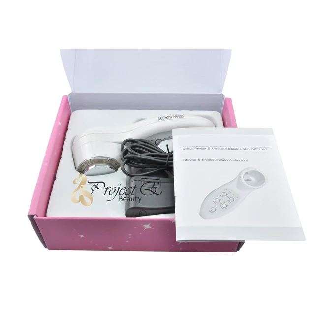Alt view image 7 of 7 - LED 3 Colors Photon Ultrasonic Ultrasound Skin Care Home Beauty Facial Device