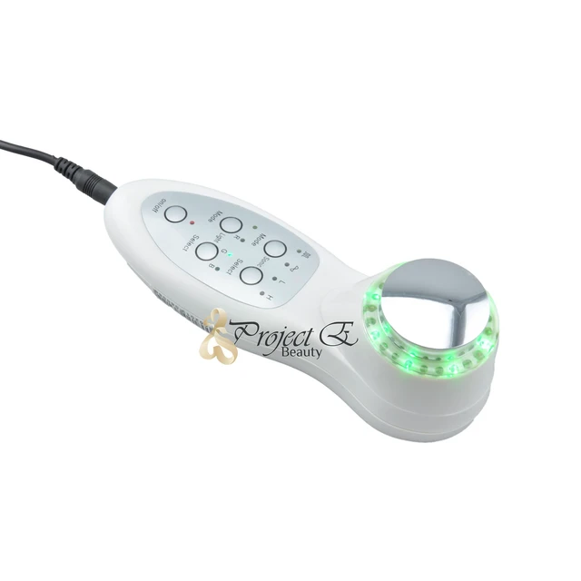 Alt view image 4 of 7 - LED 3 Colors Photon Ultrasonic Ultrasound Skin Care Home Beauty Facial Device