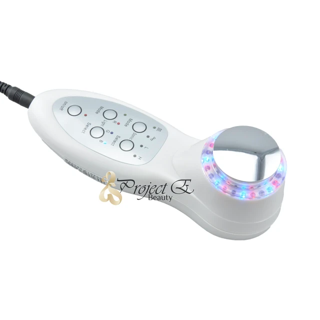 Alt view image 2 of 7 - LED 3 Colors Photon Ultrasonic Ultrasound Skin Care Home Beauty Facial Device