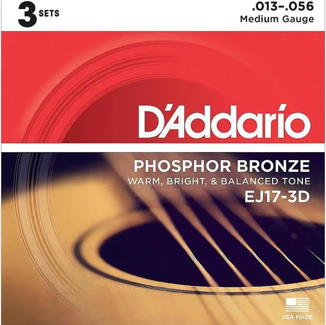 Alt view image 5 of 14 - D'Addario EJ17 Acoustic Guitar Strings - Medium - 3 Pack