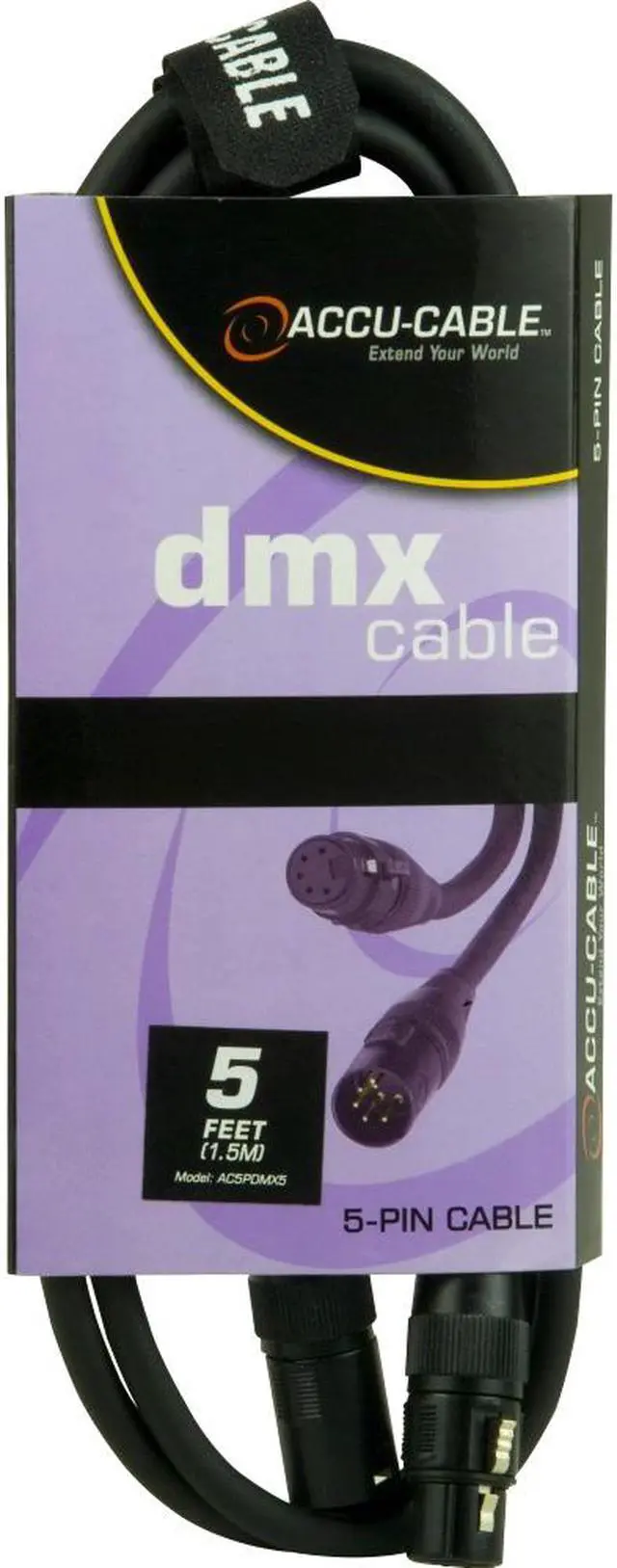 Alt view image 2 of 4 - NEW AMERICAN DJ AC5PDMX5 5 FEET 5 PIN DMX CABLE